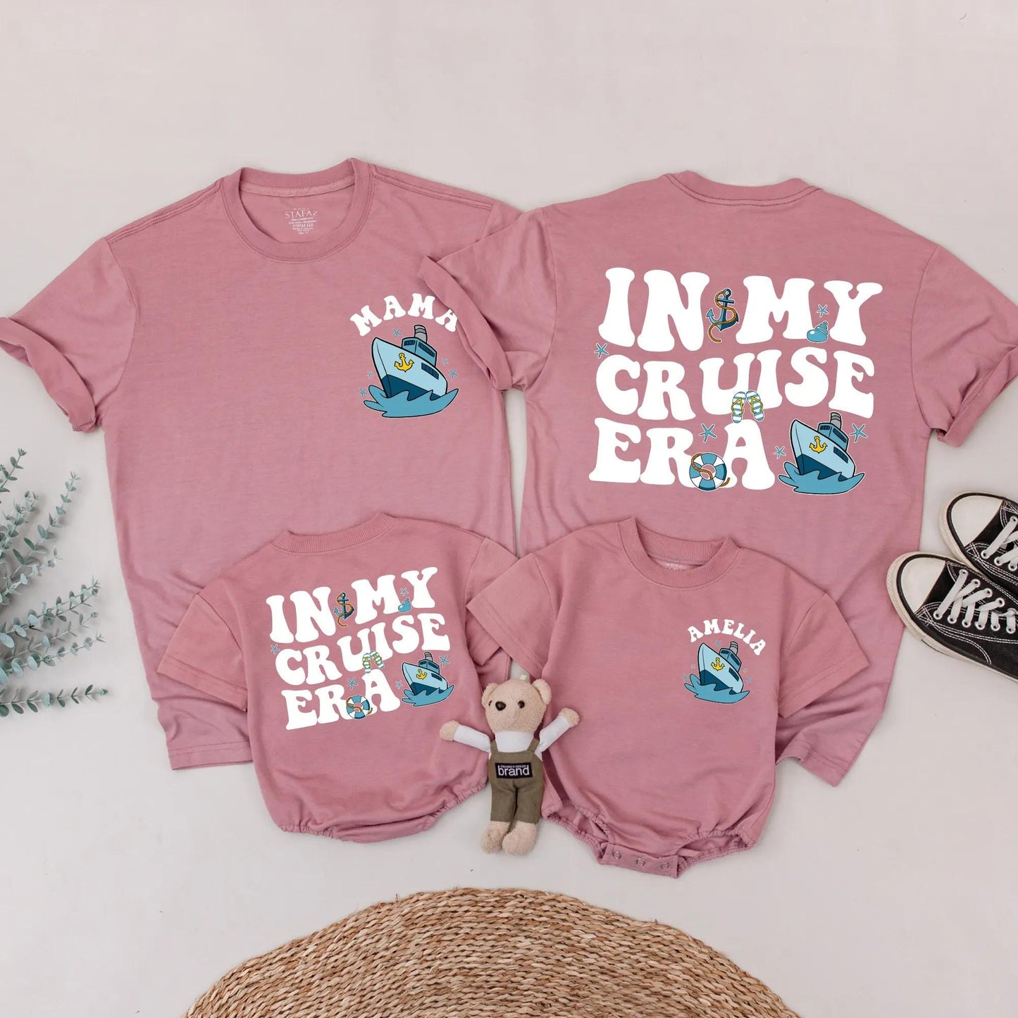 In My Cruise Era Family Shirts Matching Summer Vacation Outfits Custom Cruise Trip Tees for Baby Kids and Parents