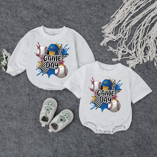 Baseball Game Day Baby Romper Infant Boy Outfit with Baseball Graphics Toddler Sports Tee Cute Baseball Baby Clothes