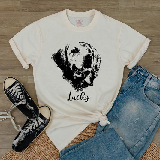 Custom Pet Photo Shirt for Humans Create Your Own Dog Cat Portrait Name Tee