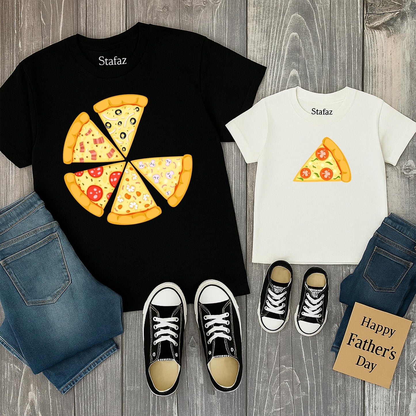 Funny Dad & Baby Pizza Matching Shirt 1st Father's Day Gift for New Dad Daddy and Me Italian Papa Outfit
