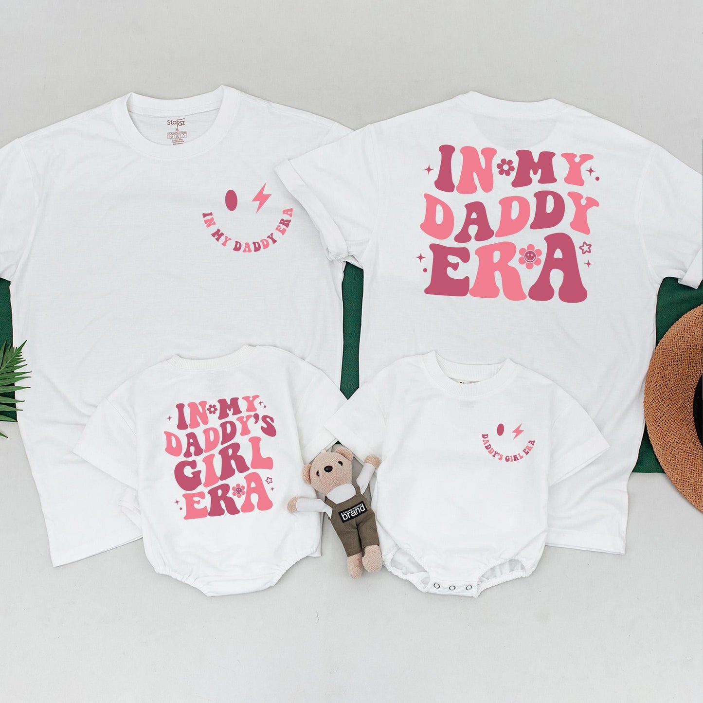 In My Daddy's Girl Era Matching Outfit Baby Romper Tee and Dad Shirt Family Gift Newborn Girl