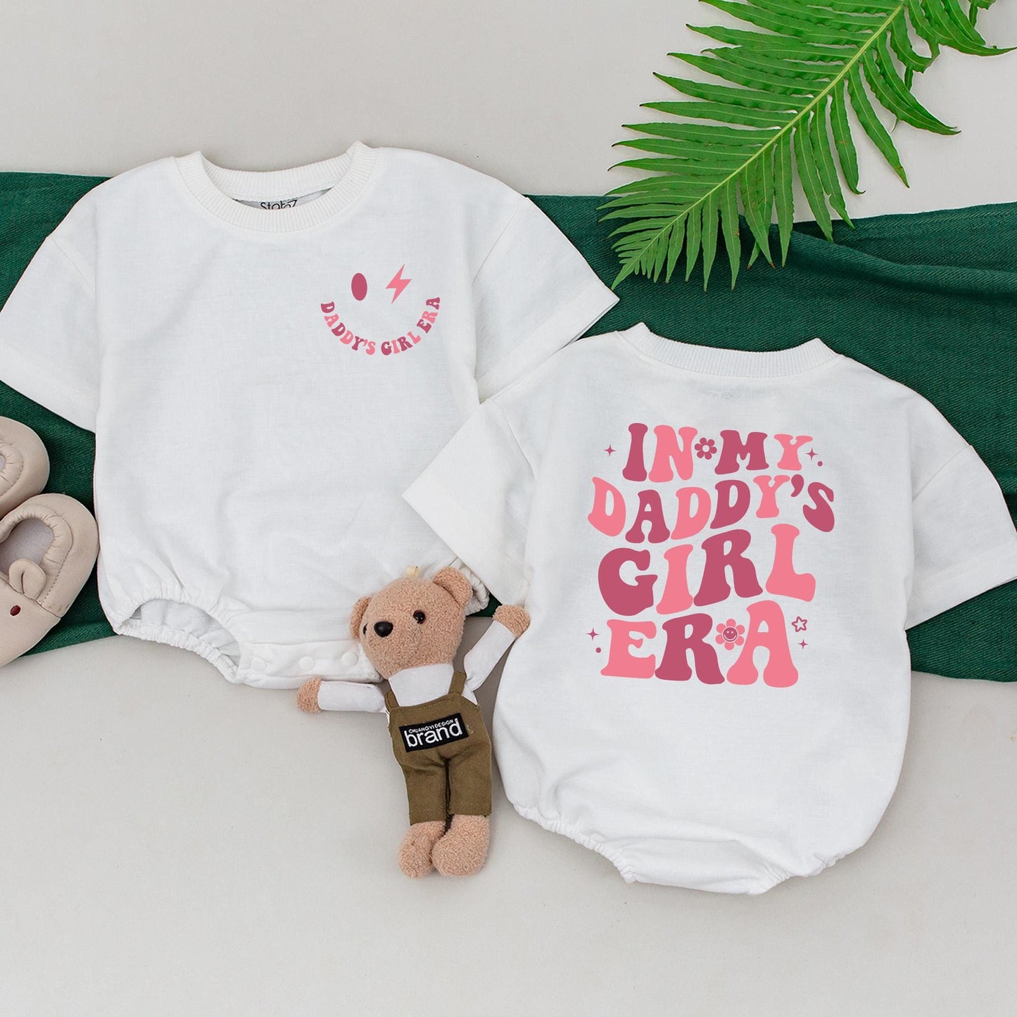 In My Daddy's Girl Era Matching Outfit Baby Romper Tee and Dad Shirt Family Gift Newborn Girl