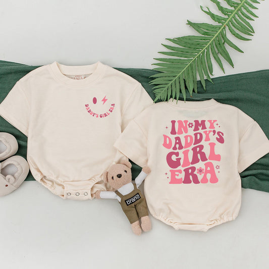 In My Daddy's Girl Era Matching Outfit Baby Romper Tee and Dad Shirt Family Gift Newborn Girl