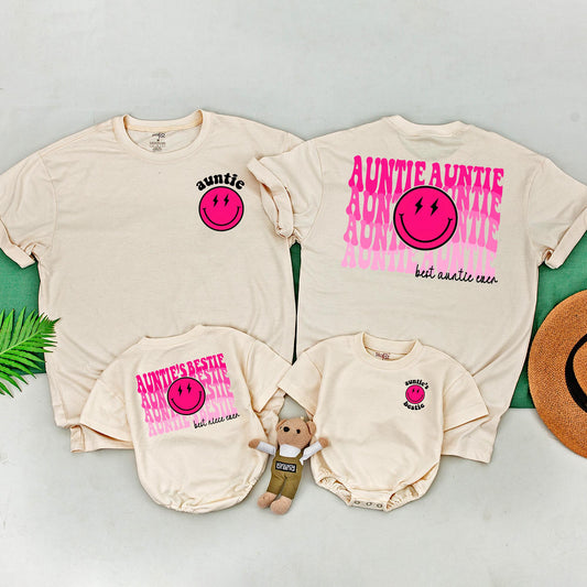 Auntie's Bestie Outfit, Matching Baby Romper & Cool Aunt Shirt Gift for Niece, Newborn Girl, Best Niece Era Birthday Bodysuit