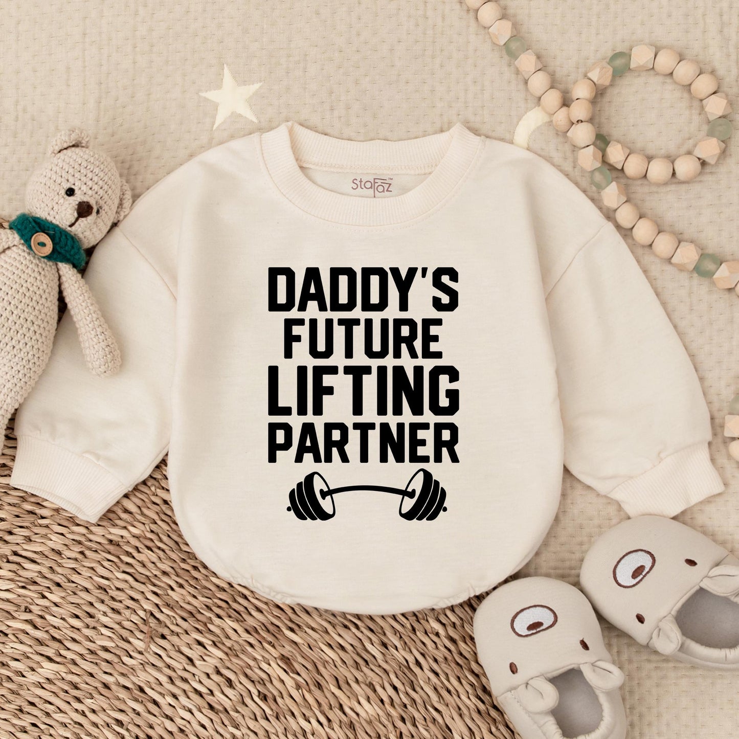Daddy’s Future Lifting Partner Baby Romper, Funny Gym Baby Outfit, Baby Workout Romper, Father’s Day Baby Gift, Baby Boy Gym Clothes