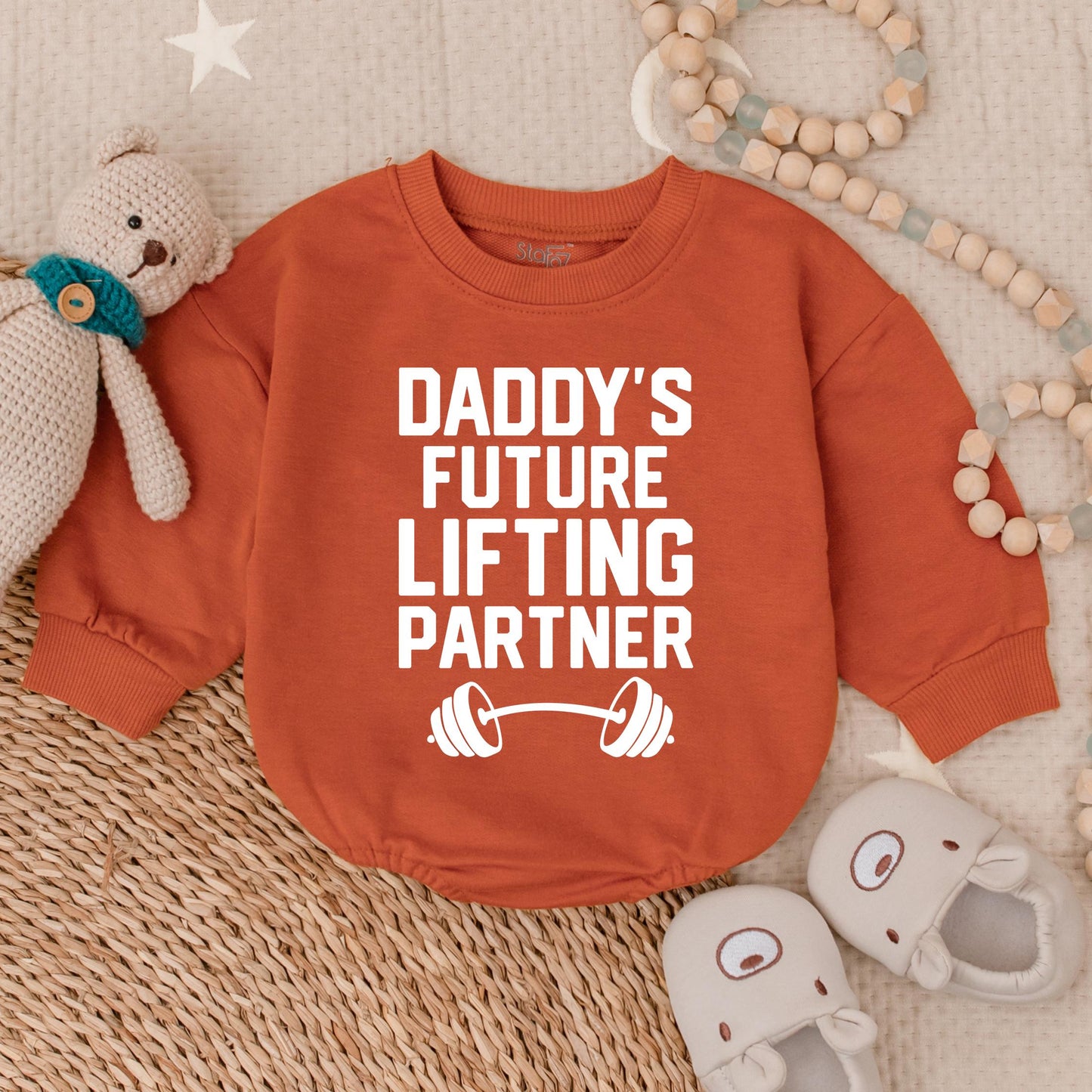 Daddy’s Future Lifting Partner Baby Romper, Funny Gym Baby Outfit, Baby Workout Romper, Father’s Day Baby Gift, Baby Boy Gym Clothes
