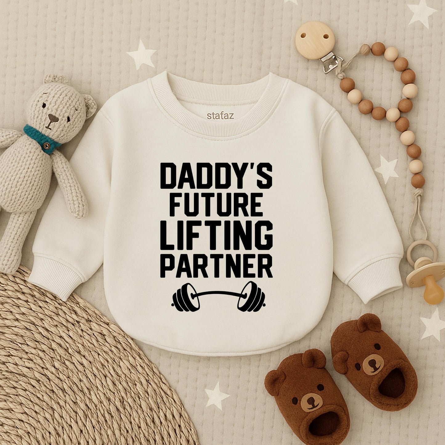 Daddy’s Future Lifting Partner Baby Romper, Funny Gym Baby Outfit, Baby Workout Romper, Father’s Day Baby Gift, Baby Boy Gym Clothes
