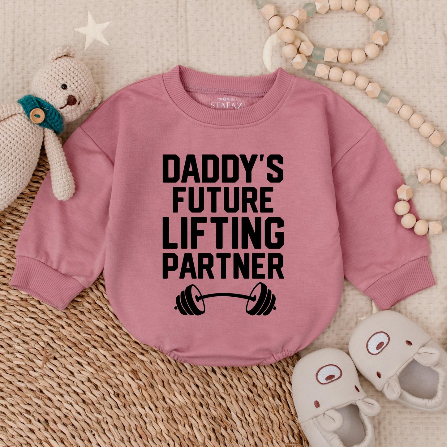 Daddy’s Future Lifting Partner Baby Romper, Funny Gym Baby Outfit, Baby Workout Romper, Father’s Day Baby Gift, Baby Boy Gym Clothes
