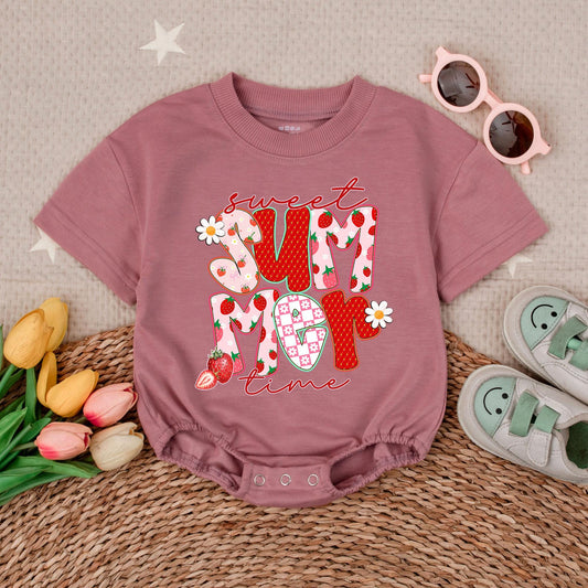 Sweet Summer Time Baby Girl Bubble Romper Cute Fruit Theme Vacation Outfit Toddler Bodysuit for Summer Fun