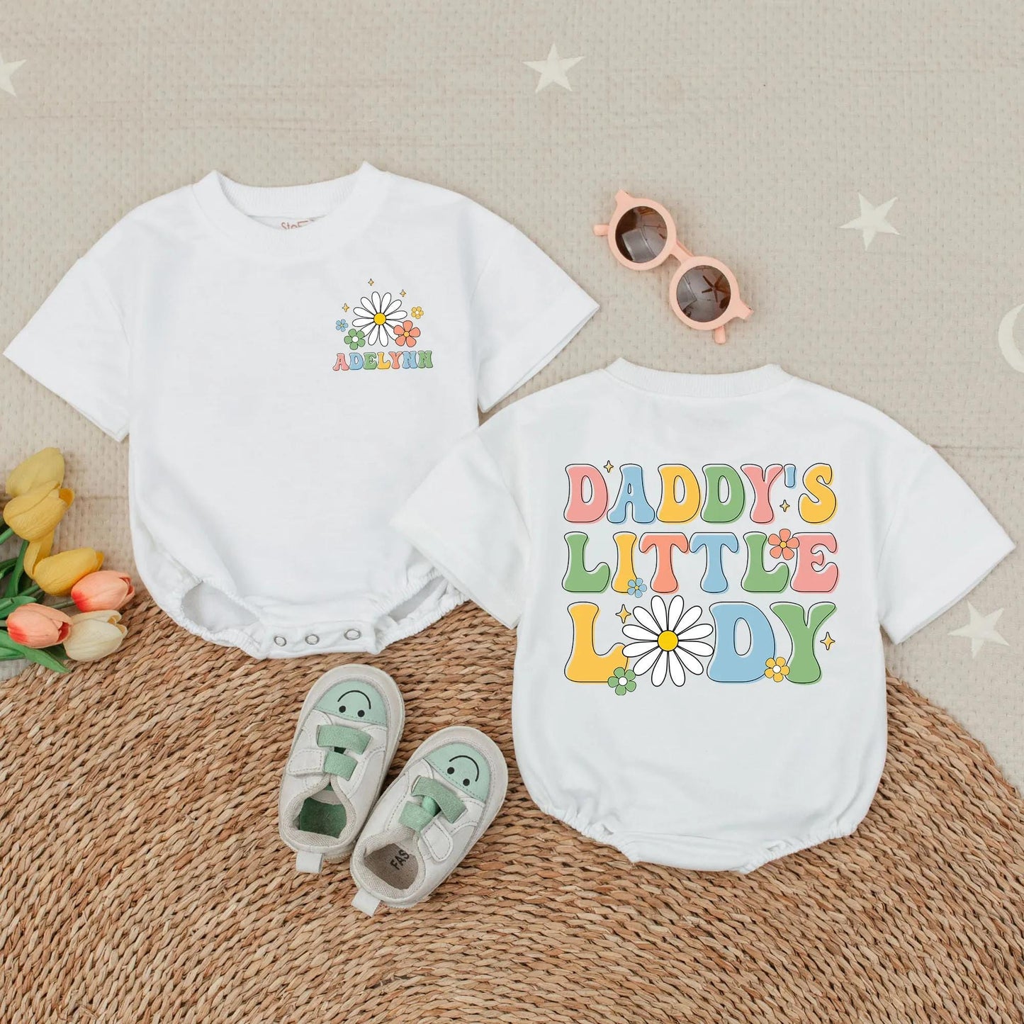 Daddy's Little Lady Bubble Romper Adorable Baby Girl Outfit Cute Toddler Clothes Perfect Father's Day Summer Gift