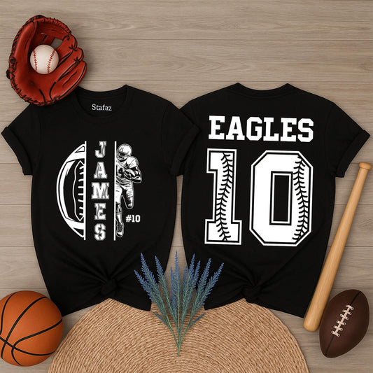 Custom Football Mom Shirt Your Name Game Day Apparel Personalized Football Fan Gear