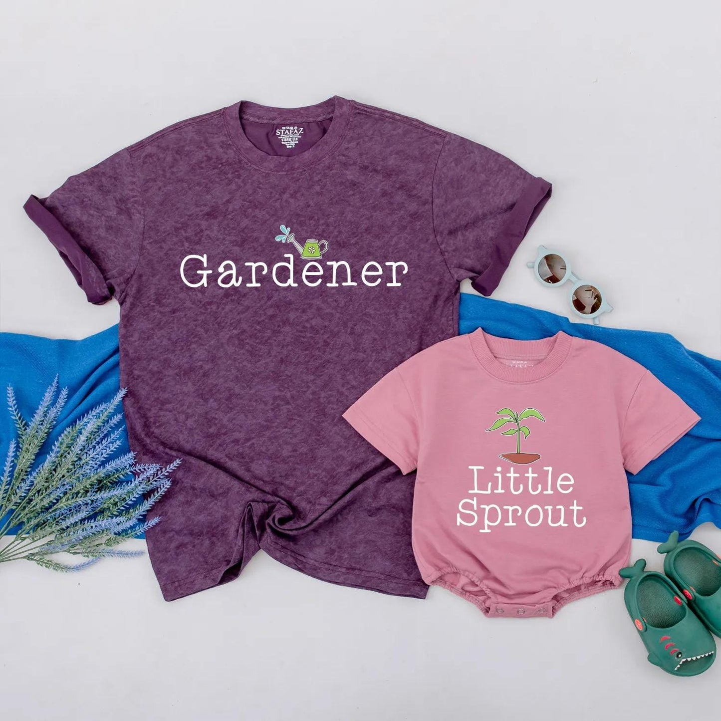 Gardener and Little Sprout Matching Shirts Cute Mommy and Me Gardening Outfits Ideal Baby Shower or First Mother’s Day Gift
