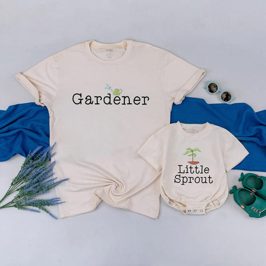 Gardener and Little Sprout Matching Shirts Cute Mommy and Me Gardening Outfits Ideal Baby Shower or First Mother’s Day Gift