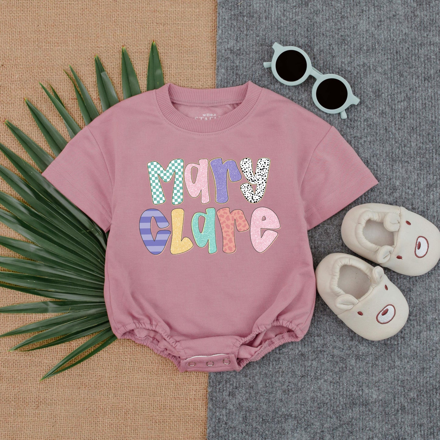 Custom Floral Bubble Romper Baby Girl Outfit Personalized Flower T Shirt Bodysuit Cute Summer Gift