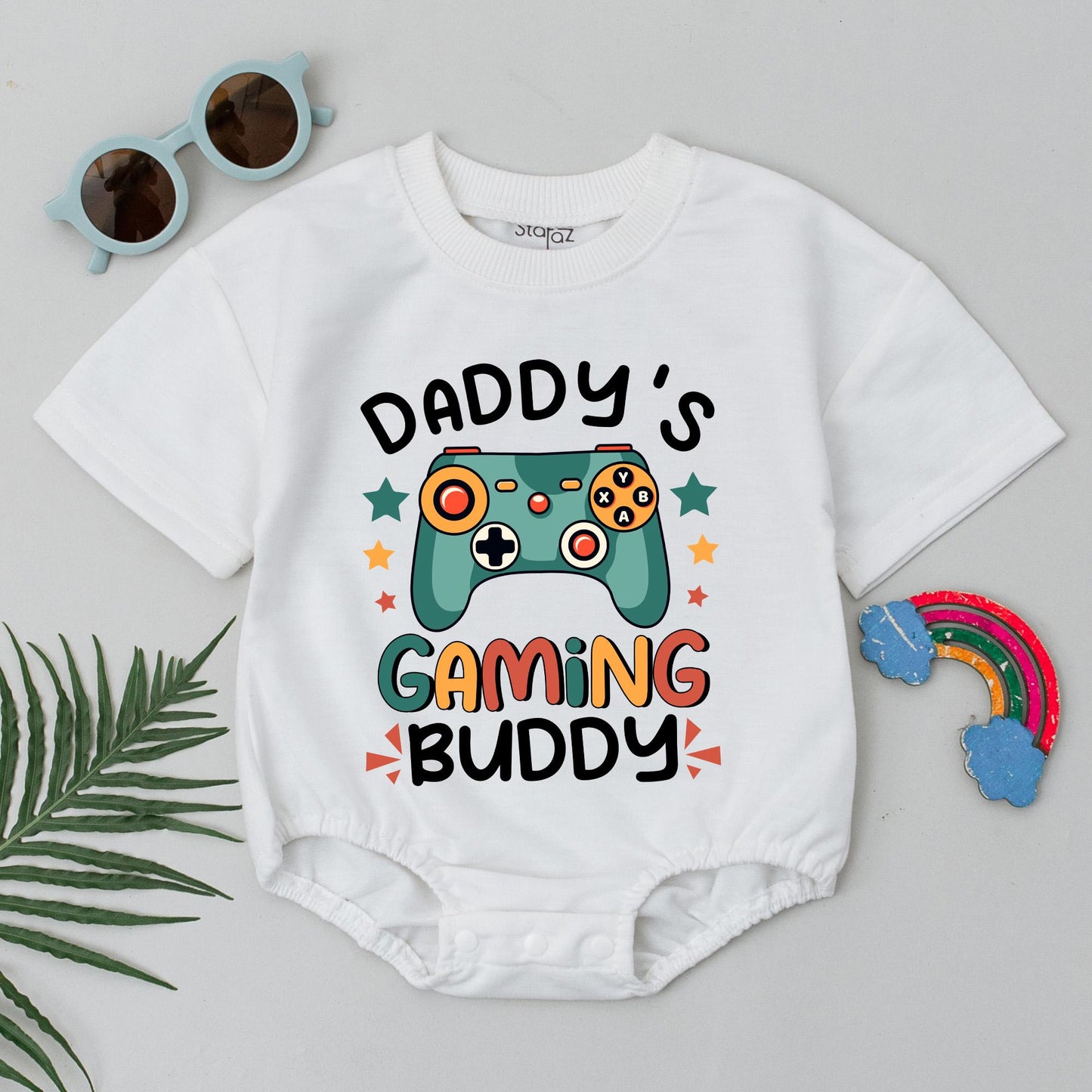 Gamer Dad & Gaming Buddy T-Shirts - First Father's Day Gift for Dad & Baby Boy - Matching Family Outfits