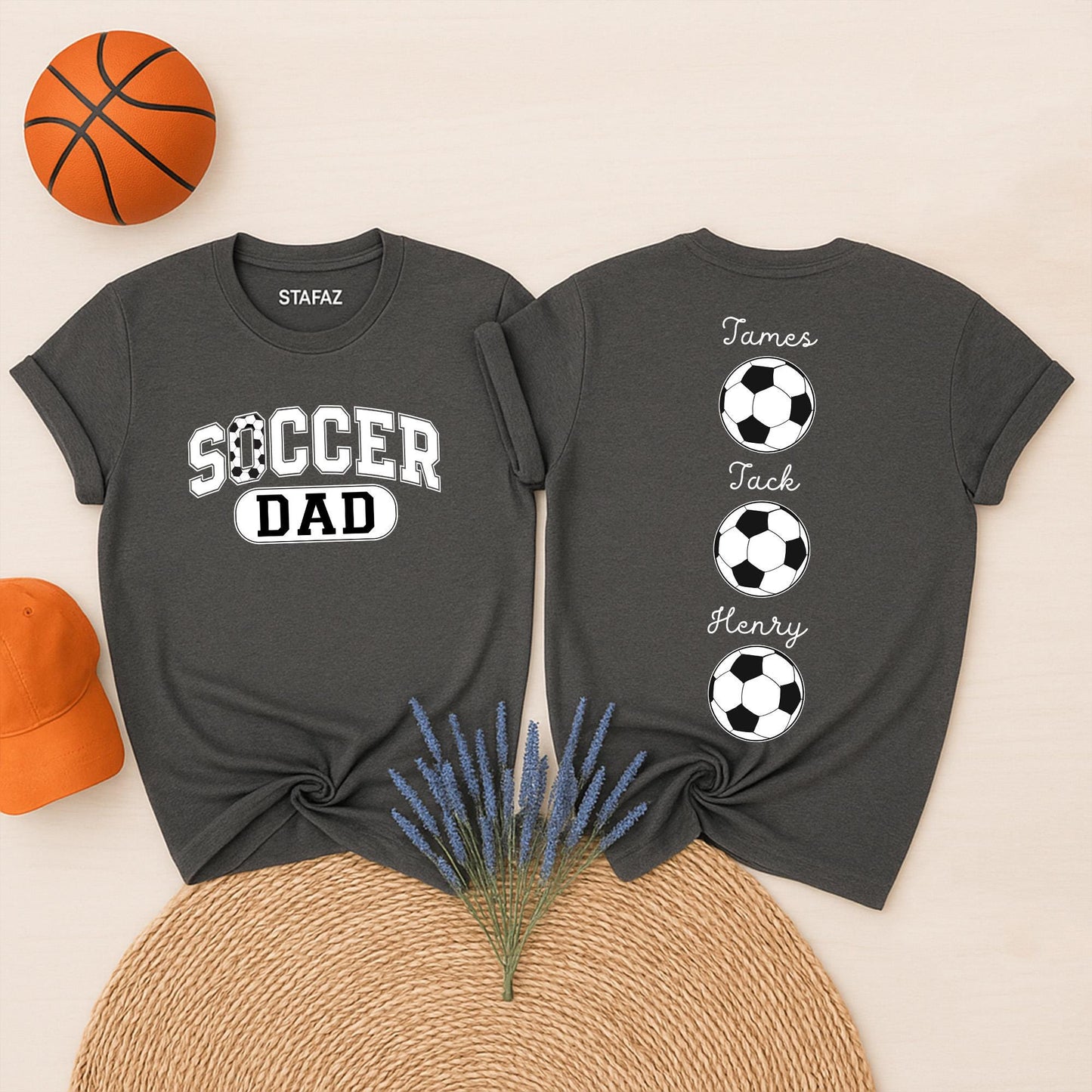 Custom Soccer Dad Shirt, Personalized with Kids' Names, Father's Day Gift, Soccer Dad T-shirt, Game Day Tee for Dad