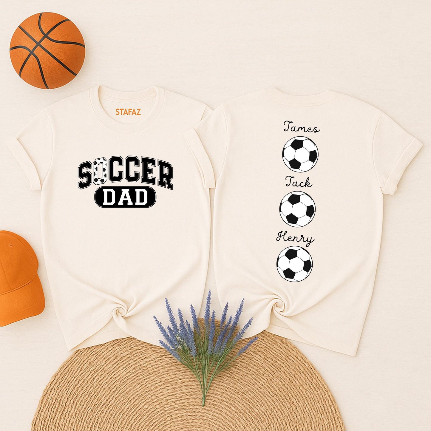 Custom Soccer Dad Shirt, Personalized with Kids' Names, Father's Day Gift, Soccer Dad T-shirt, Game Day Tee for Dad