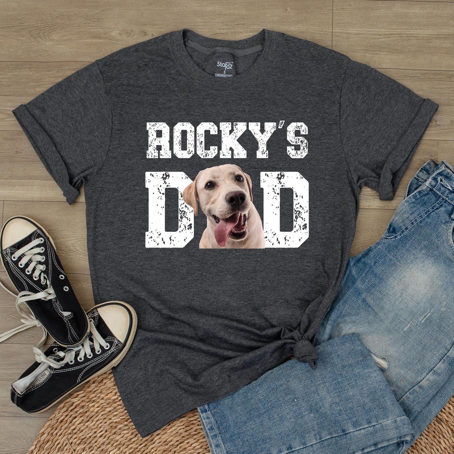 Custom Dog Dad Shirt with Photo - Personalized Gift for Dog Lovers, Father's Day Gift for Dads, Pet Photo Shirt