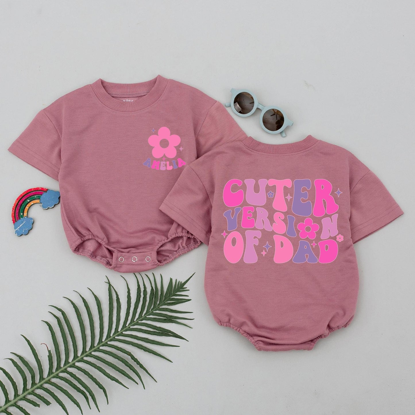 Personalized Cuter Version of Dad Baby Romper: Groovy Daddy's Girl Bodysuit, First Father's Day Gift, Infant Girl Outfit