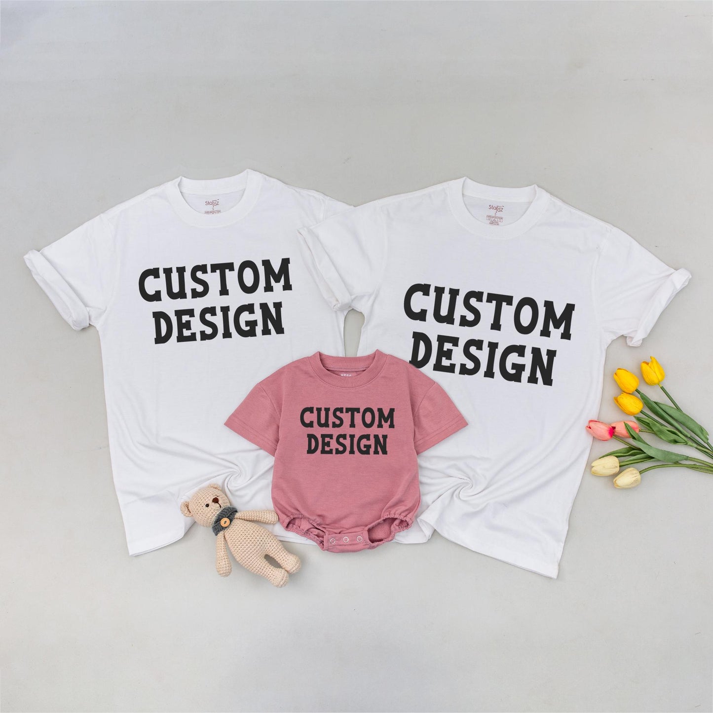 Custom Family Matching T-shirts, Personalized Text Design, Gift Idea, Soft Cotton Family Shirts for Birthdays or Holidays