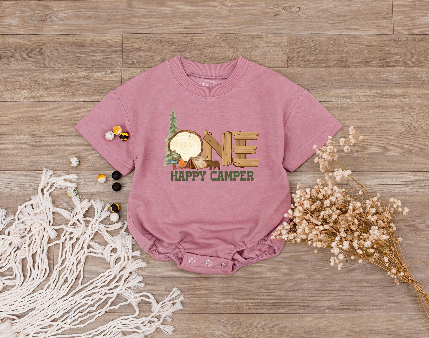Matching Family Camping Shirts: One Happy Camper 1st Birthday Outfit, Mommy and Me, Camp Baby Romper, Boy & Girl Gifts (139 chars)