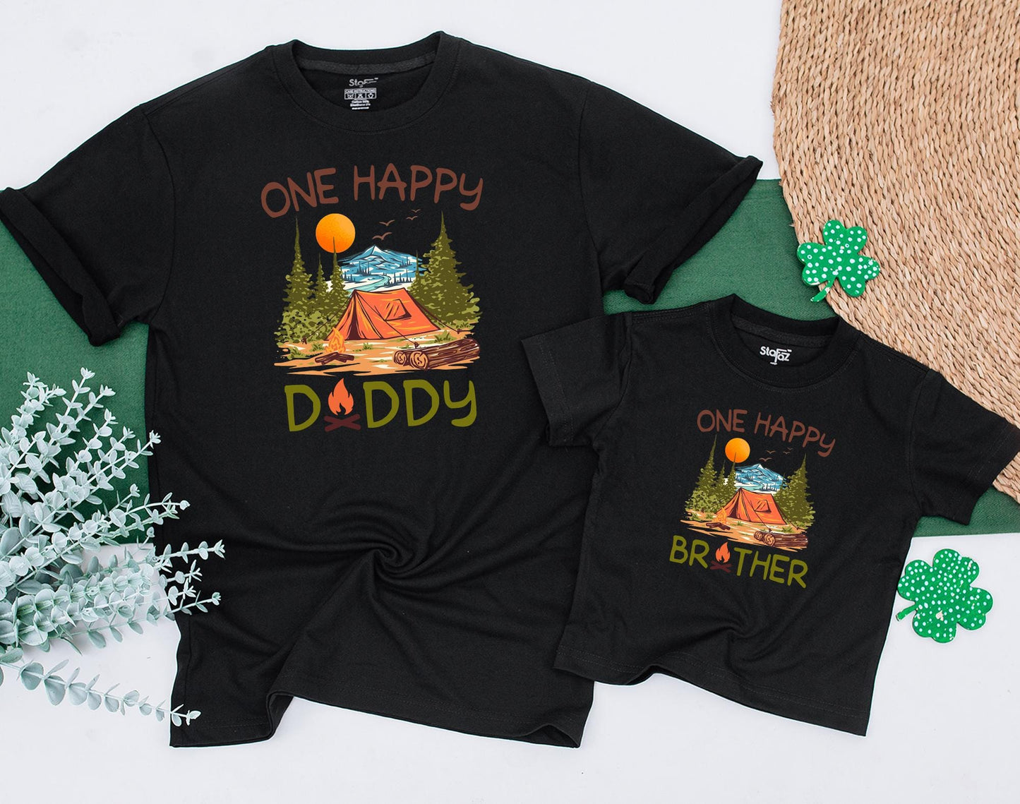 One Happy Camper First Birthday Matching Family Shirts for Boys Camping Party Outfits Fun Celebration Tees for Mom Dad Baby