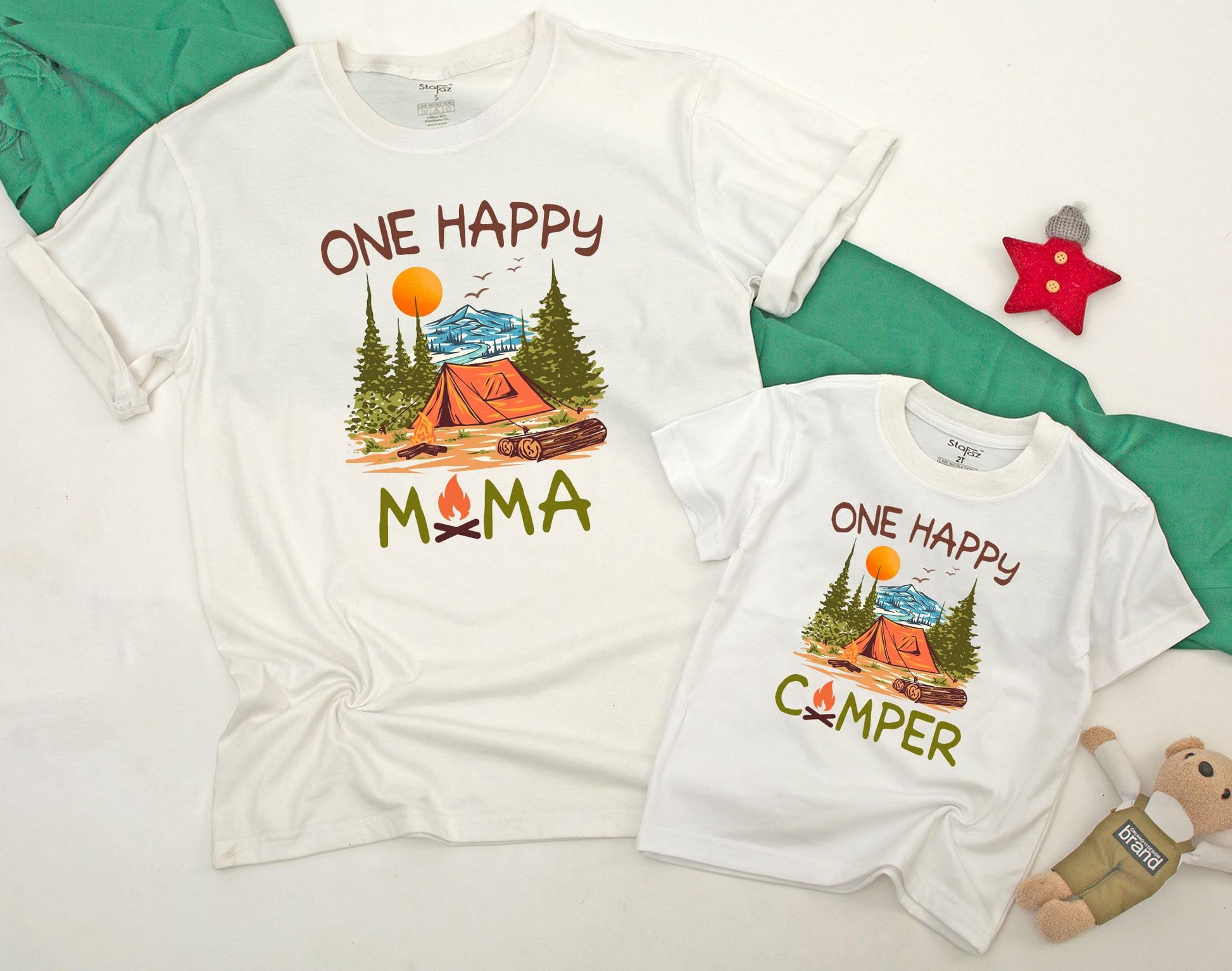 One Happy Camper First Birthday Matching Family Shirts for Boys Camping Party Outfits Fun Celebration Tees for Mom Dad Baby