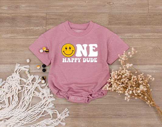 Mommy and Me One Happy Dude 1st Birthday Shirt Outfit for Baby Girl and Mom with Cute Smile Design Comfortable Family Celebration Clothes