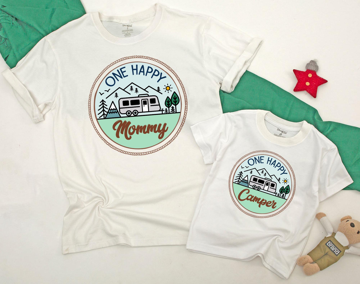 One Happy Camper Family Shirt 1st Birthday Outfit Camping First Birthday Celebration One Year Old Adventure