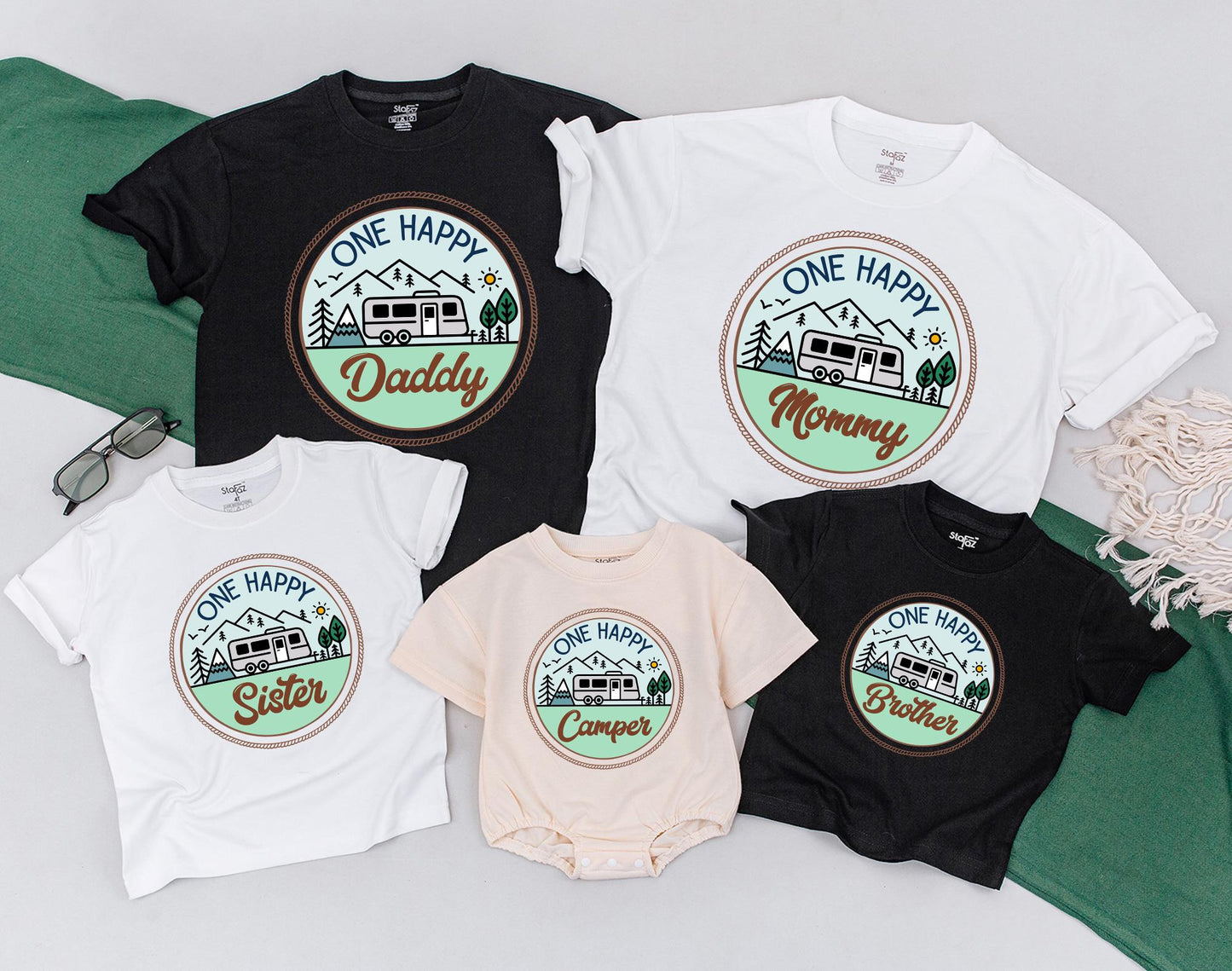 One Happy Camper Family Shirt 1st Birthday Outfit Camping First Birthday Celebration One Year Old Adventure