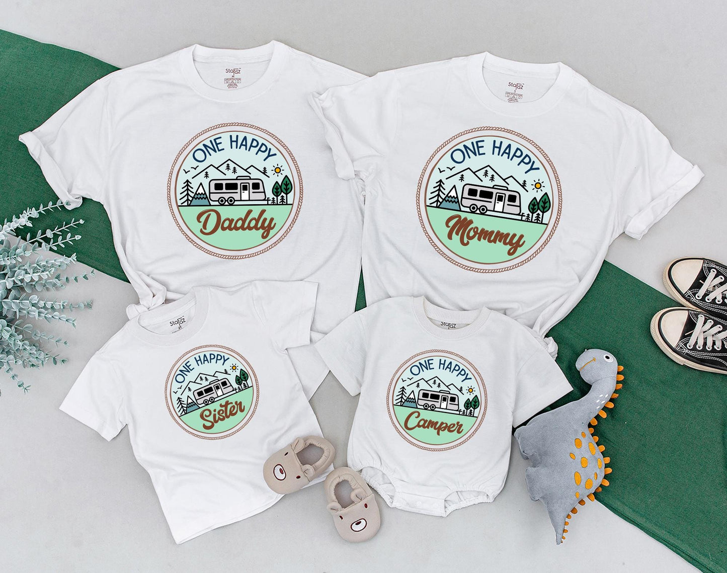 One Happy Camper Family Shirt 1st Birthday Outfit Camping First Birthday Celebration One Year Old Adventure