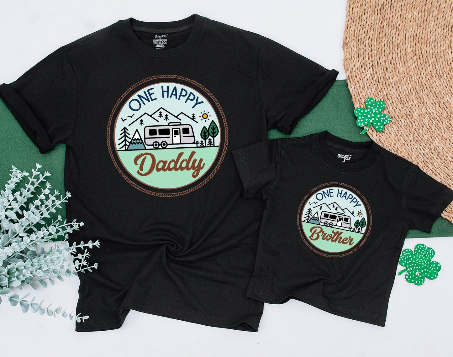 One Happy Camper Family Shirt 1st Birthday Outfit Camping First Birthday Celebration One Year Old Adventure