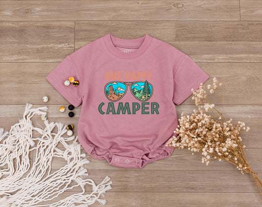 One Happy Camper First Birthday Shirts Family Matching Outfit Set Camping Crew Celebration Clothes for Mom Dad Boy Girl One Year Old Vacation Trip