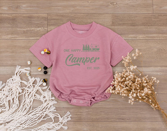 One Happy Camper Baby Romper First Birthday Outfit Camping Bodysuit Gifts Happy Camper Shirts Matching Family Crew