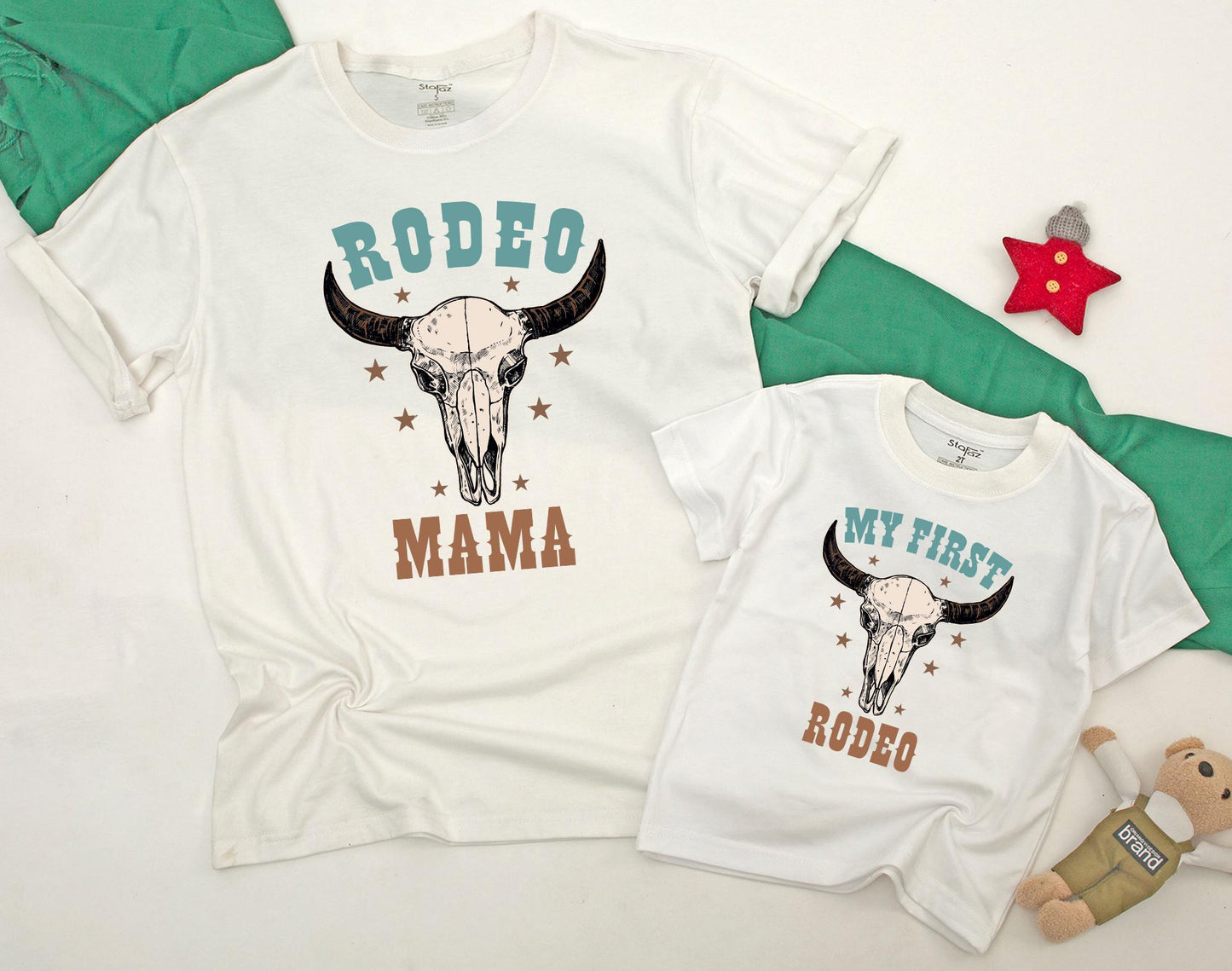 My First Rodeo Matching Family Shirts Baby Bodysuit Toddler Cowboy Cowgirl Outfit First Birthday Wild West Farm Celebration Gift