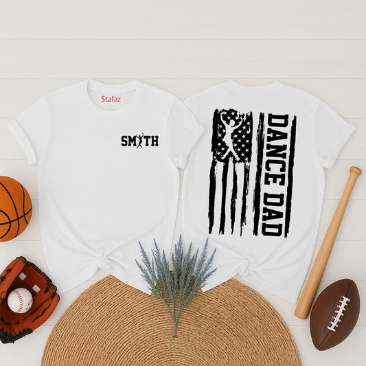 Personalized Dance Dad Shirt with their Name and Number, a perfect Ballet Dad tee for Father's Day or a special dance recital gift