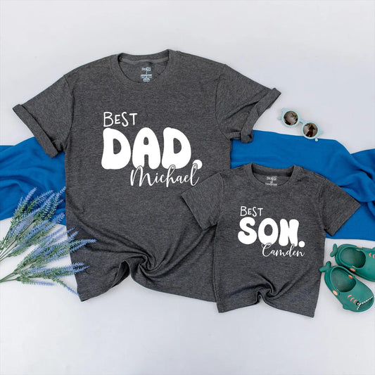 Best Dad Best Son Matching Tees Dad and Baby Outfit Daddy and Me Gift for Father's Day Family Matching