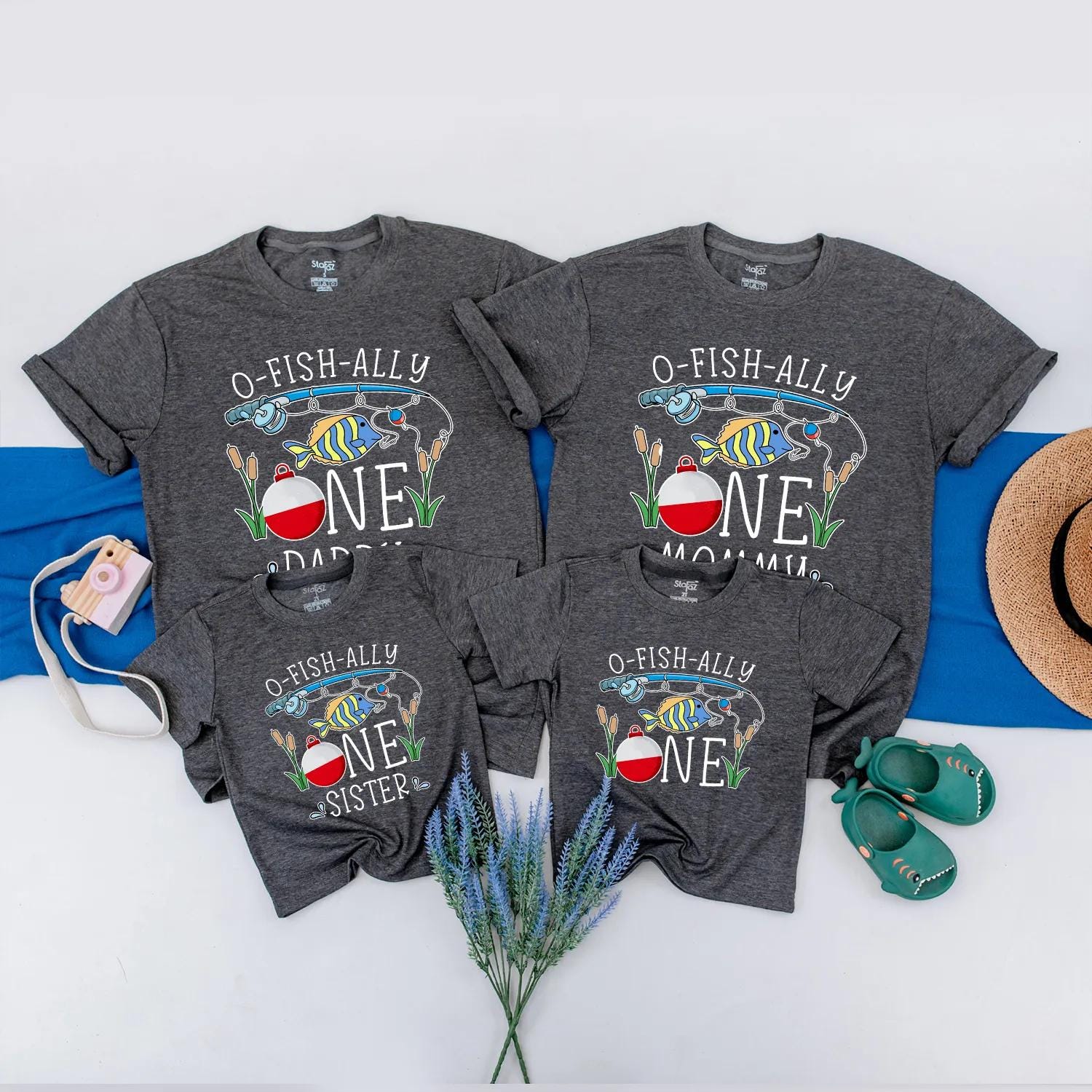 O-Fish-Ally One First Birthday Shirt, Matching Family Fishing Outfits, Baby Boy or Girl 1st Birthday Tee