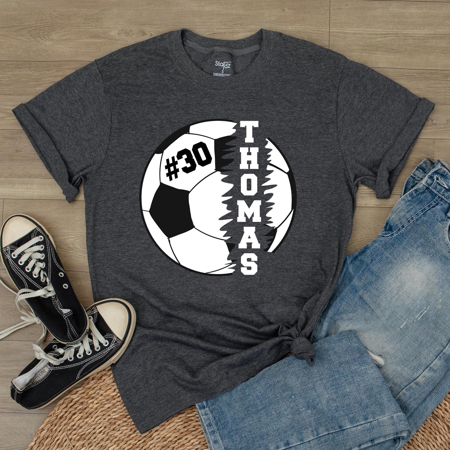 Custom Soccer Shirt with Name & Number for Soccer Moms & Players, Personalized Gift Tee, Sport Fan Apparel, Comfortable Cotton