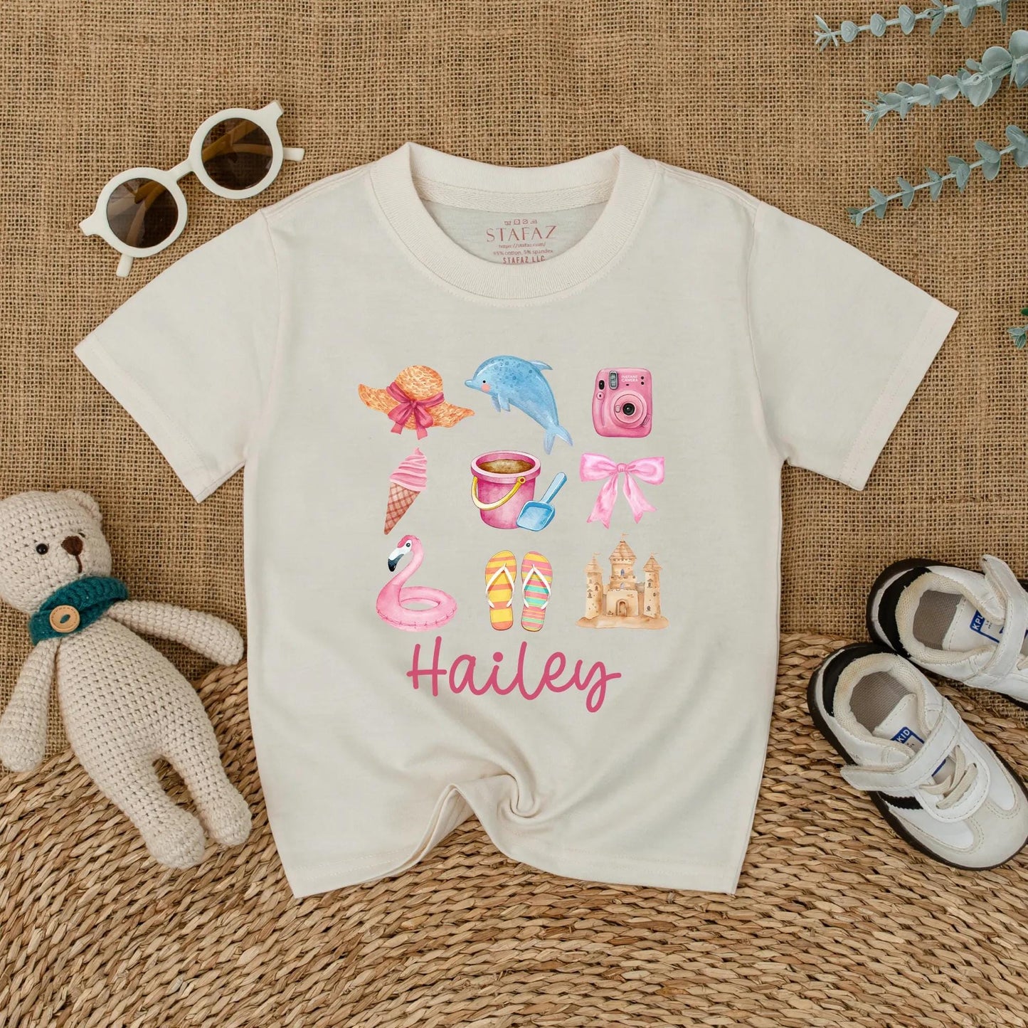 Personalized Name Summer Baby Bubble Romper Beach Outfit for Toddlers Girls Boys Soft Comfortable Newborn Baby Shower Birthday Gift