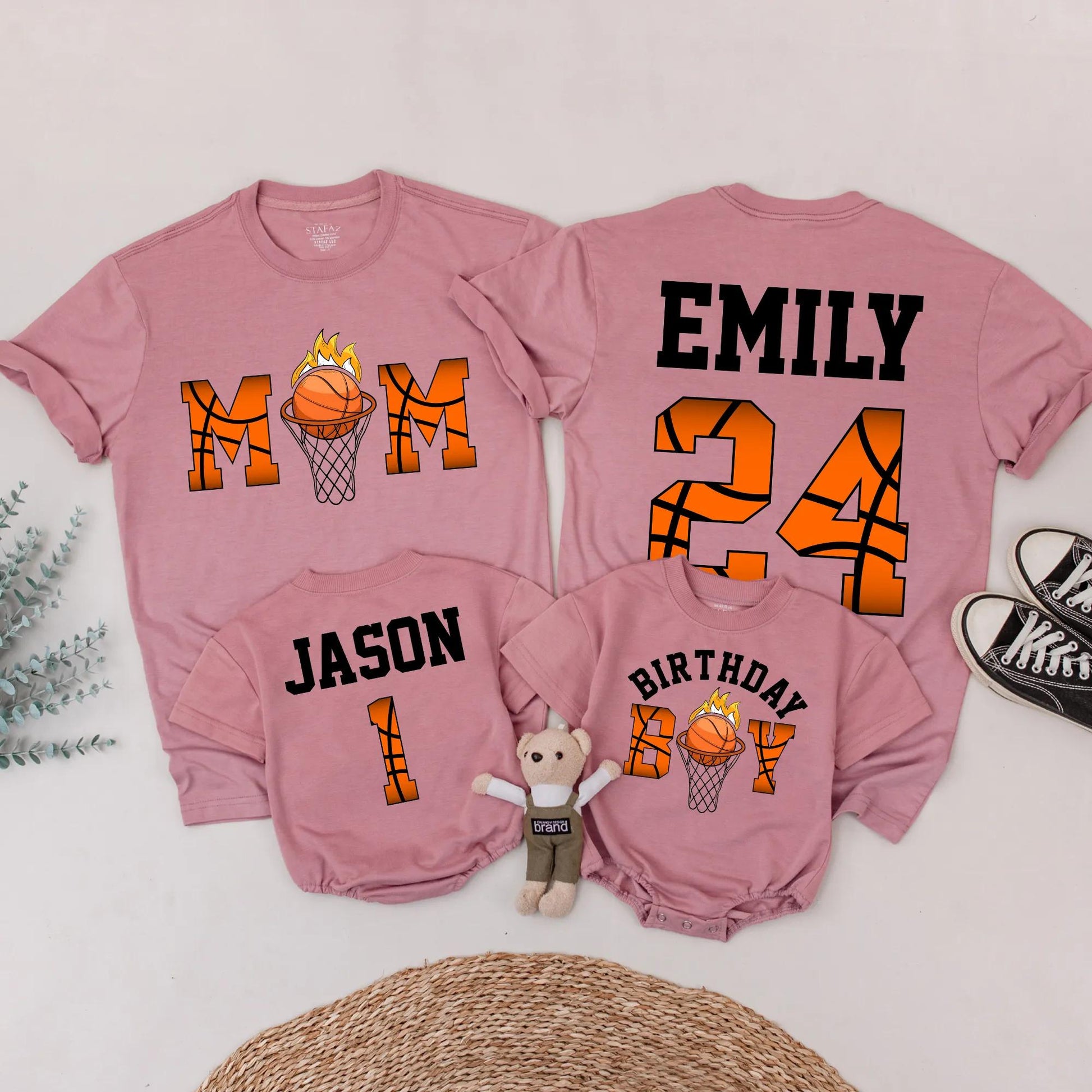 Custom Basketball Birthday Boy Shirt for Jason, Matching Family Basketball Outfit, Sporty Birthday Gift, Personalized Age & Name Tees