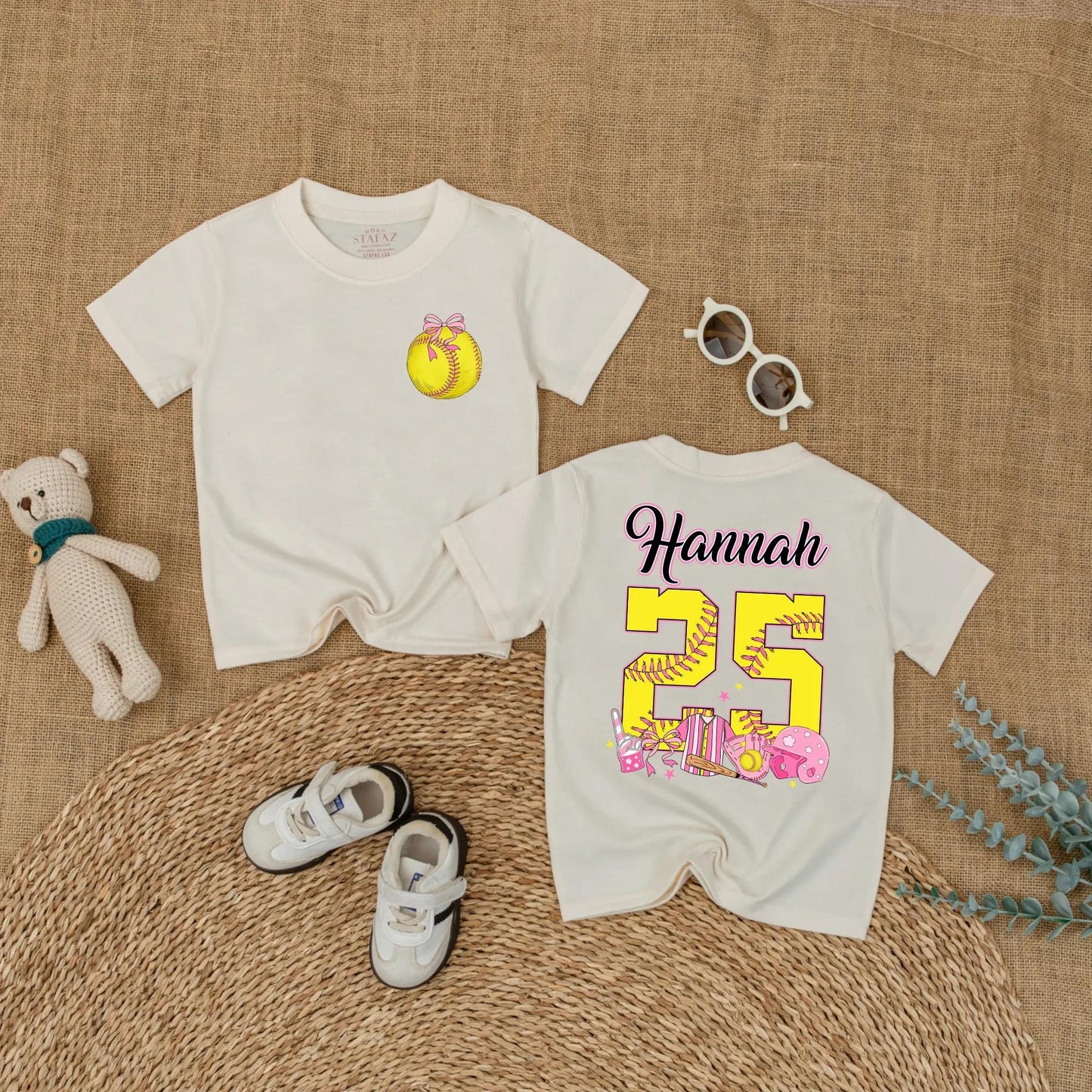 Softball Baby Romper Custom Gameday Outfit Short Sleeve Baby Girl Clothes Sports Themed Bodysuit