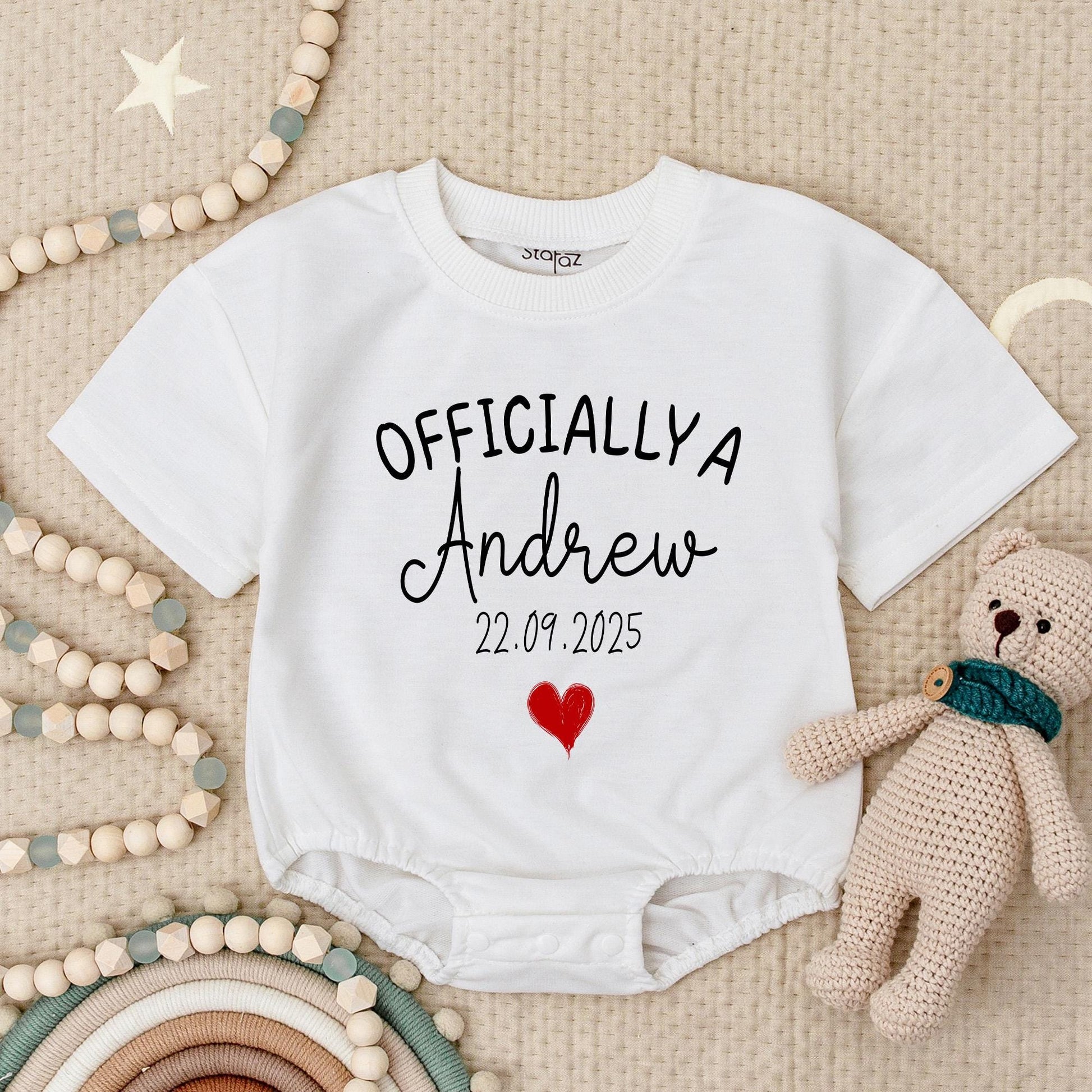 Officially Adopted Baby Bodysuit with Custom Name & Adoption Date, Personalized Adoption Day Gift, Simple & Modern Design, Comfortable Baby Clothes