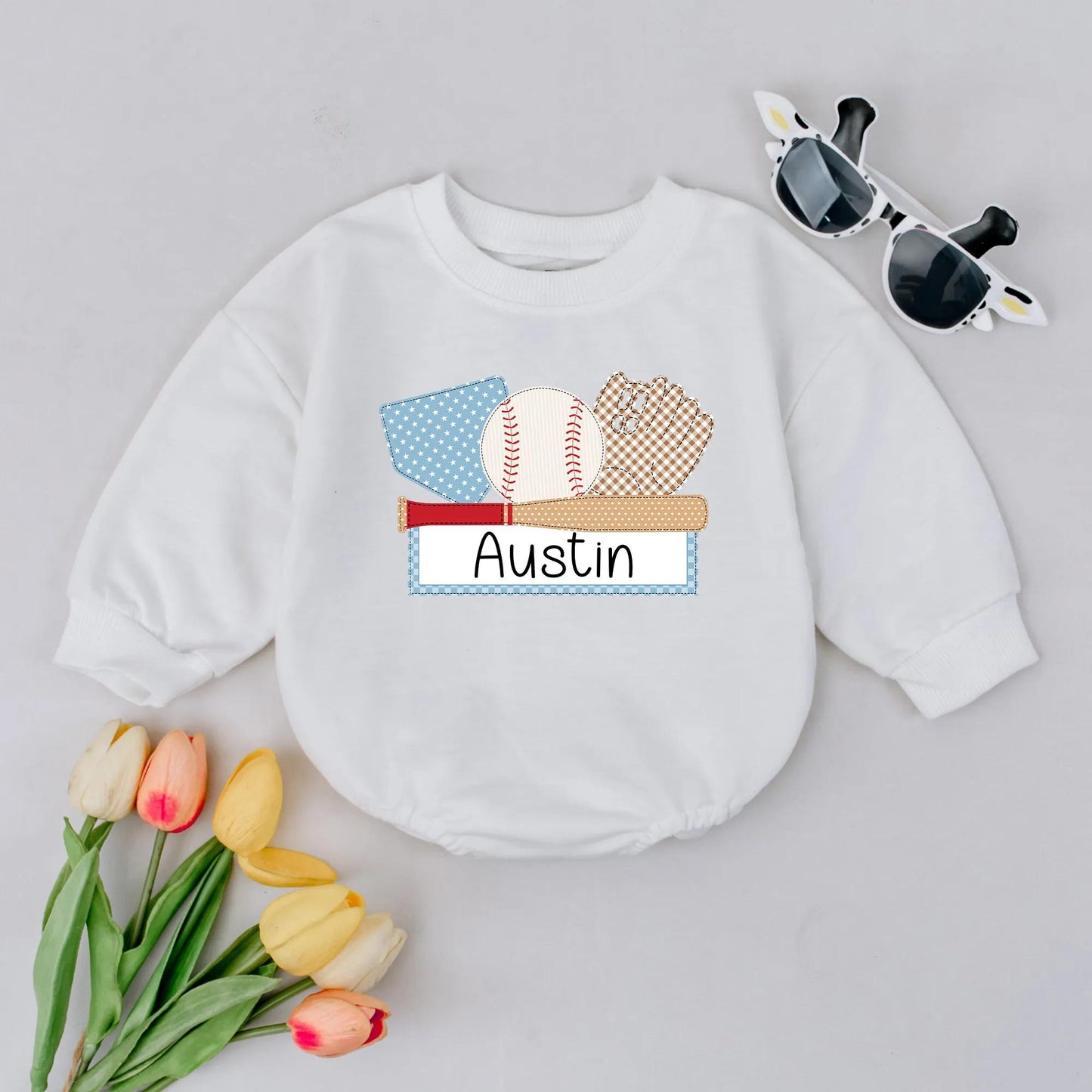 Personalized Baseball Romper for Baby | Custom Name Sports Outfit Newborn Gift Idea Toddler Boy Girl Summer Clothes