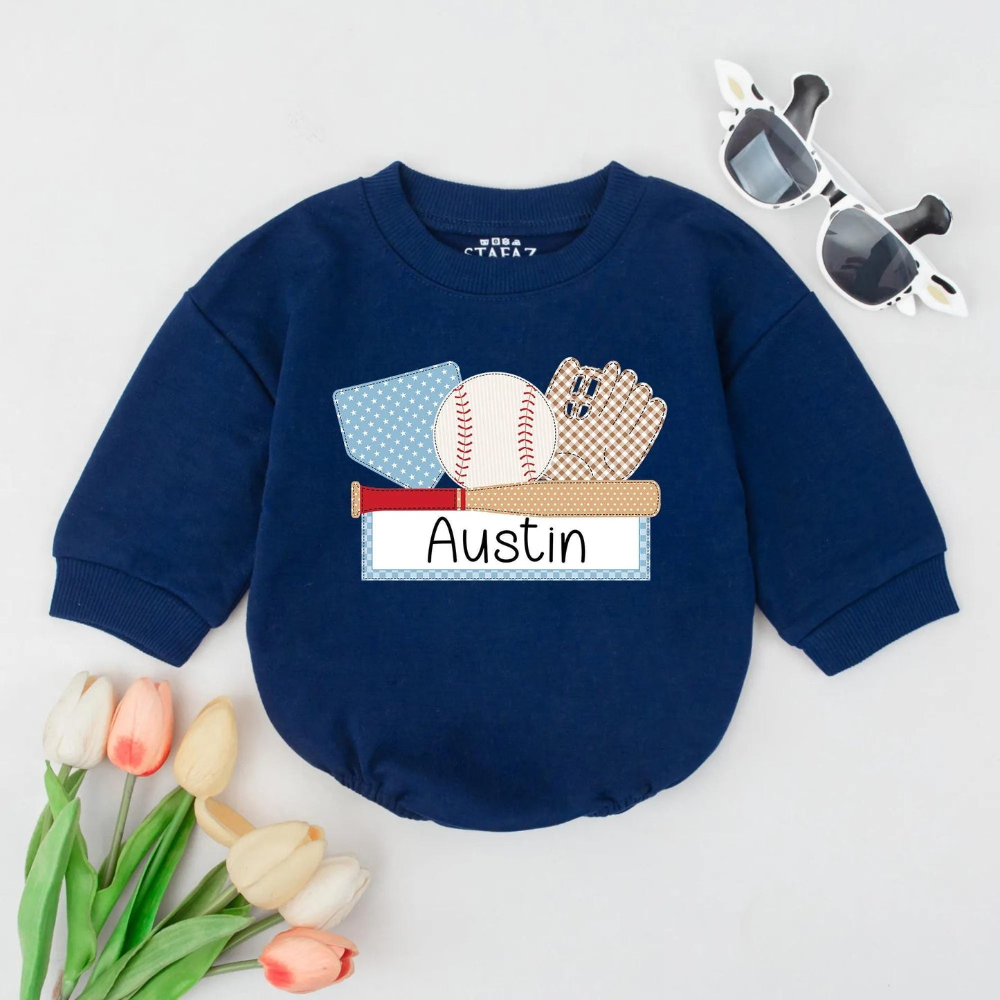 Personalized Baseball Romper for Baby | Custom Name Sports Outfit Newborn Gift Idea Toddler Boy Girl Summer Clothes
