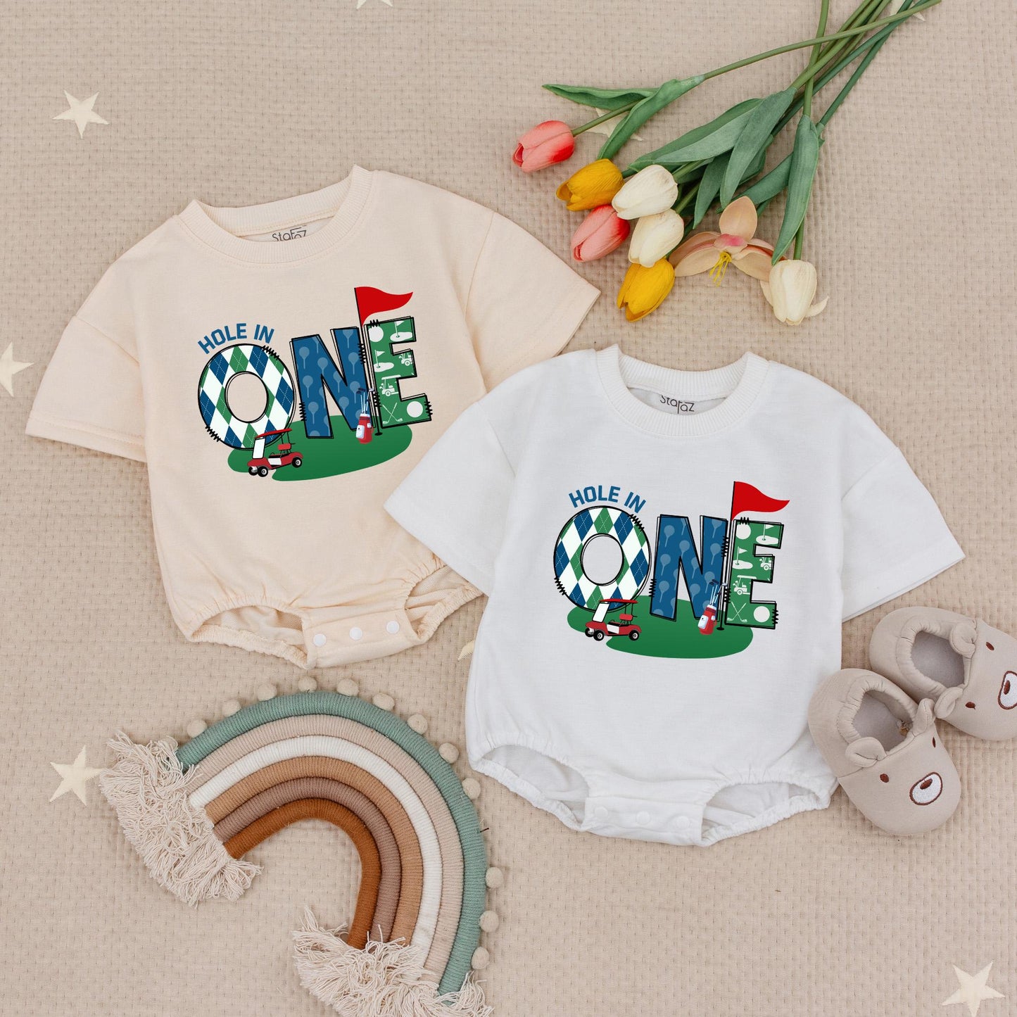 Hole-In-One 1st Birthday Golf Romper Outfit, Brady Number One Birthday, Future Golfer Tee, Golfing First Birthday, Cake Smash Cotton Bodysuit Gift 138