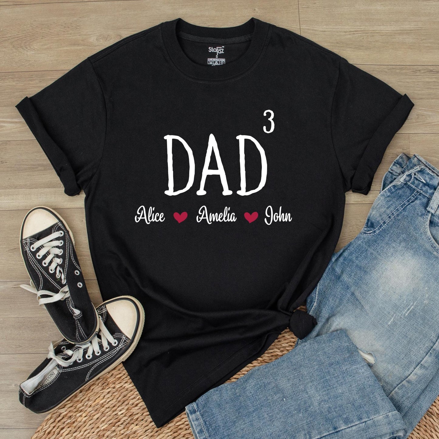 Custom Dad Shirt with Kid Names Father's Day Gift Personalized Dad Tee for Husband Daddy Shirt with Kid Names Casual Party Present