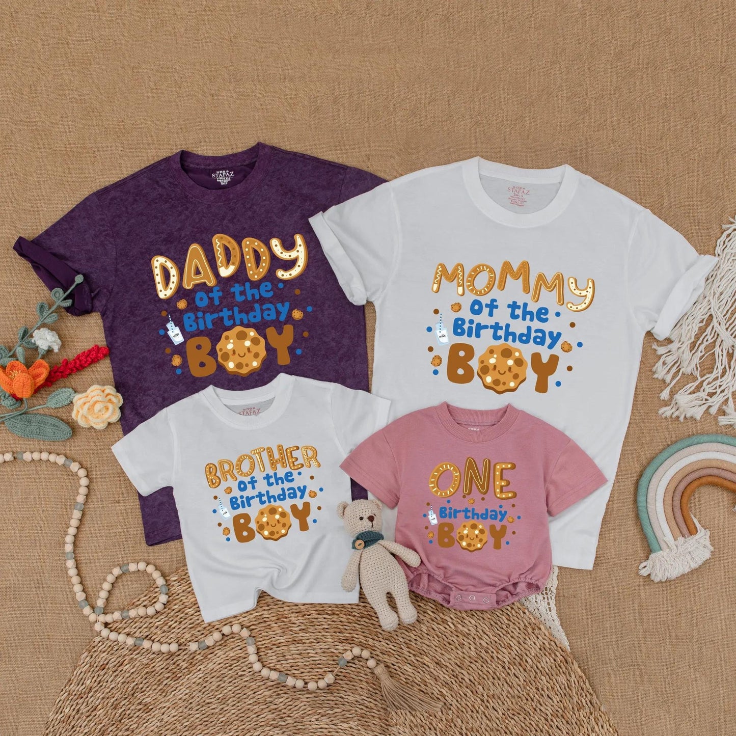 Cookies and Milk 1st Birthday Matching Family Shirts, One Sweet Boy Outfit for First Birthday, Mommy and Me, Baby Boy's Cookie Theme Party