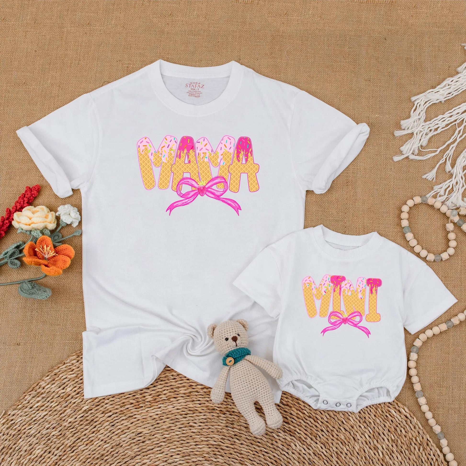Mama and Mini Ice Cream Cone Matching Shirt Cute Mommy and Me Outfit Sweet Sprinkle Mother Daughter Gift