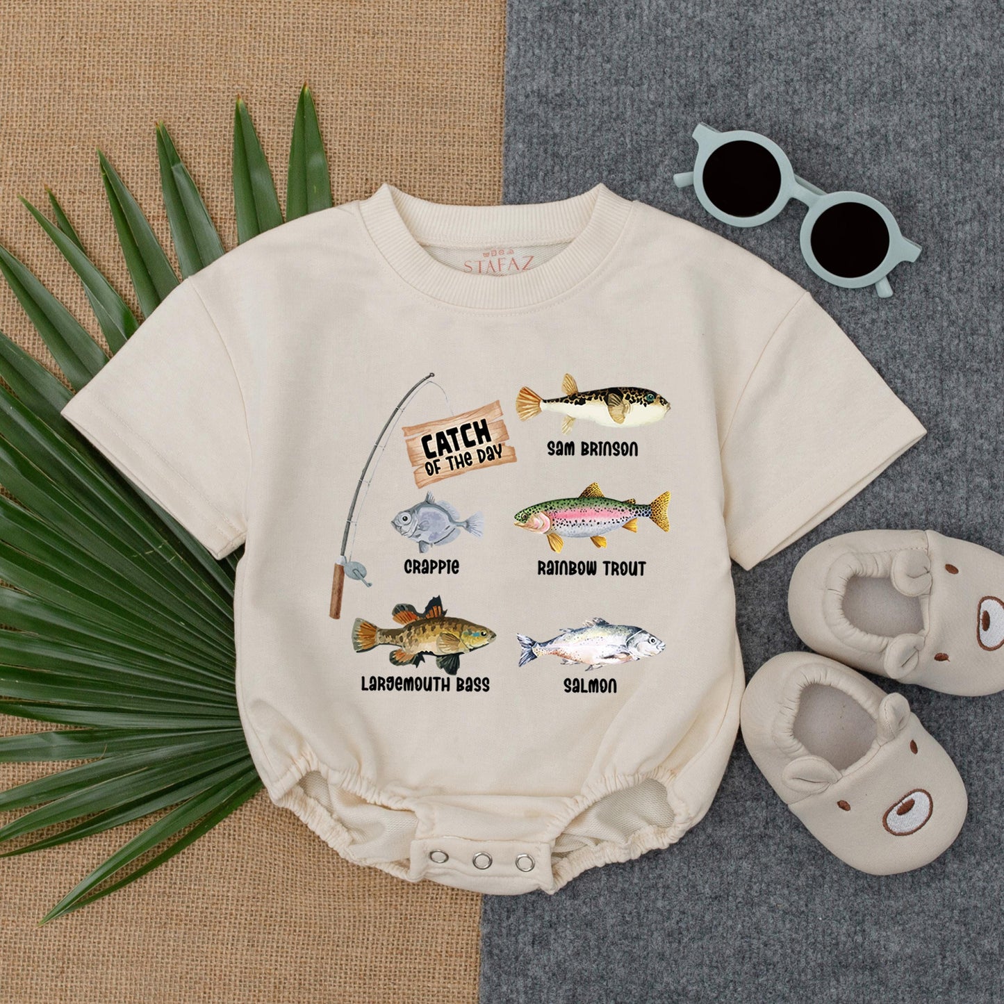 Catch of the Day Baby Romper Funny Fishing Outfit for Baby Boy Summer Romper First Fish Buddy Gift